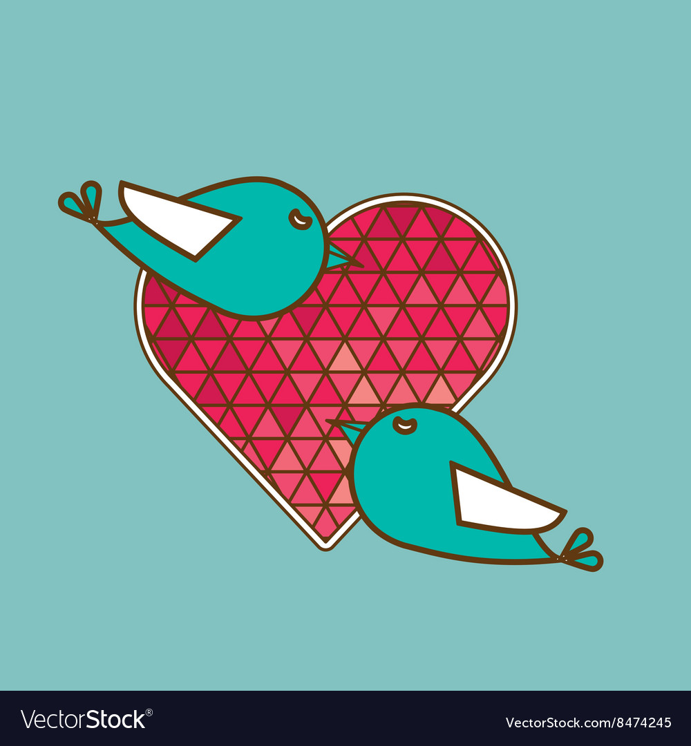 Love and bird design valentines related icon