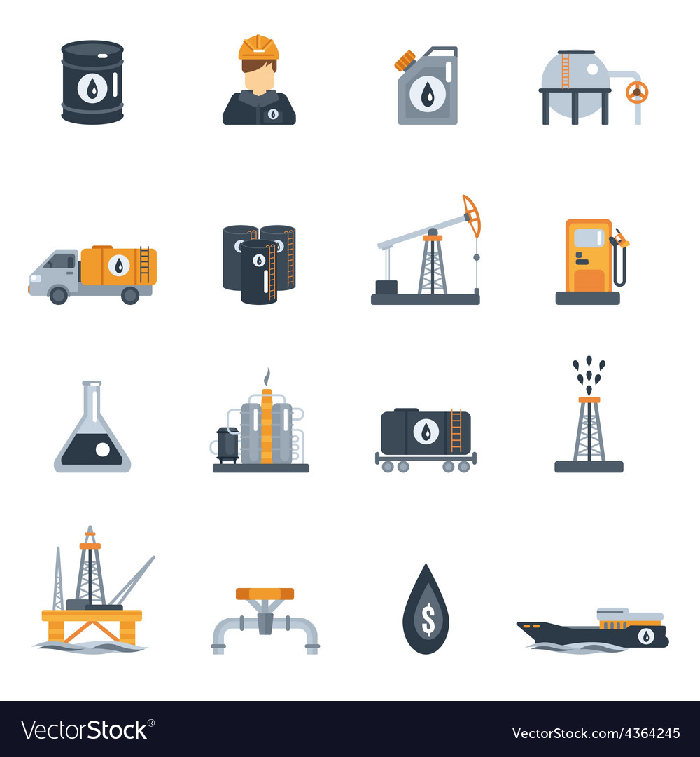 Oil industry flat icon Royalty Free Vector Image