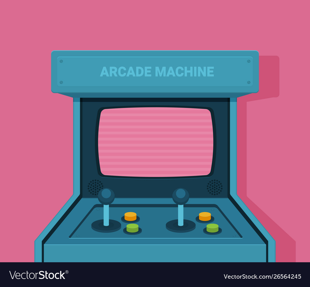 Retro Arcade Machine Flat Style Royalty Free Vector Image