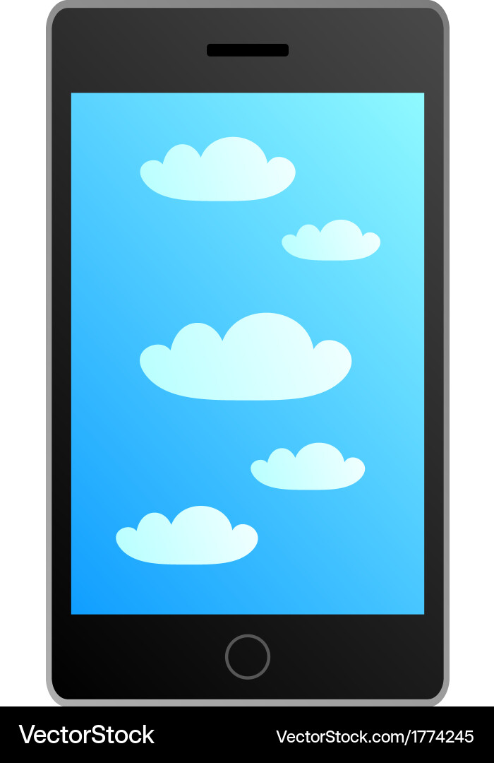 Smartphone in cloud Royalty Free Vector Image - VectorStock