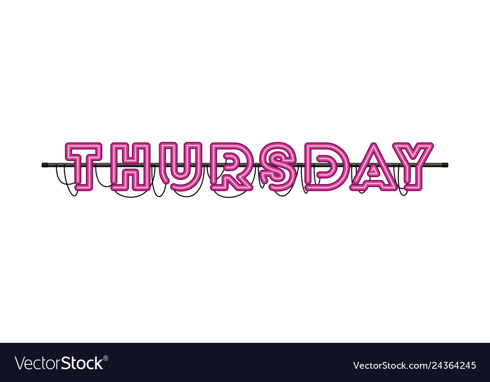 Thursday label in neon light isolated icon Vector Image