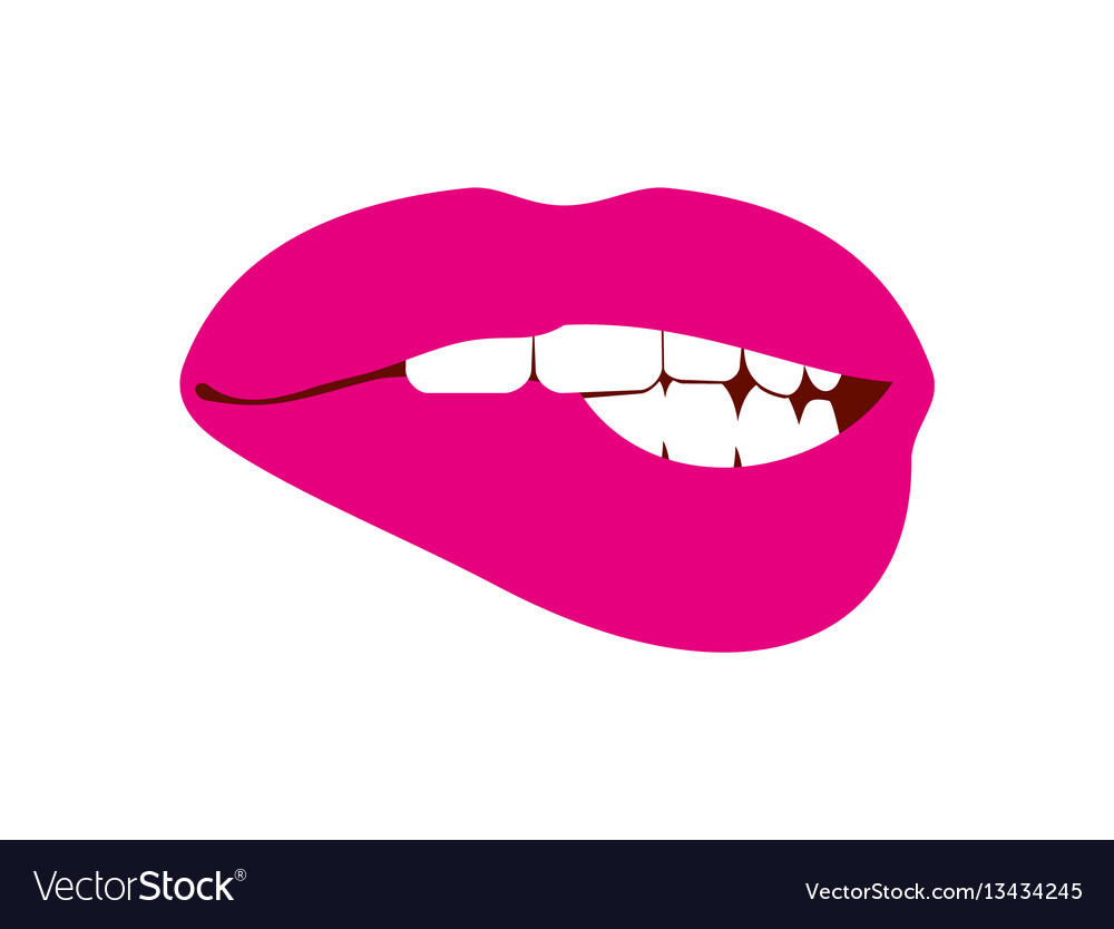 Woman Biting Her Lip White Royalty Free Vector Image 2085