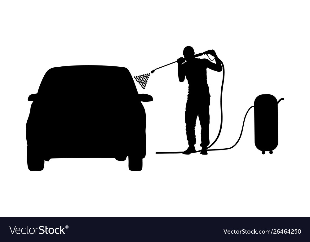 Logo car wash high pressure gun for cleaning Vector Image