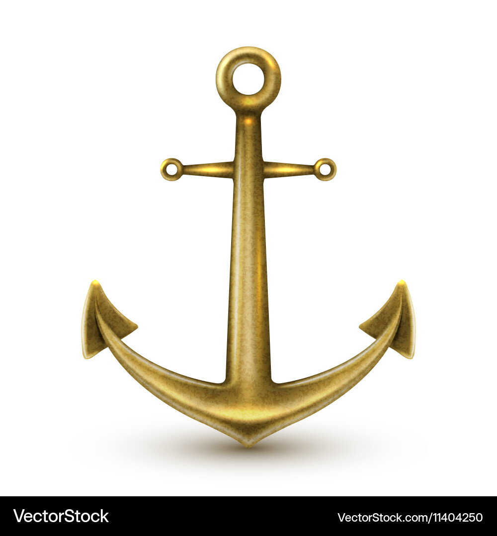 Golden Realistic Anchor Royalty Free Vector Image