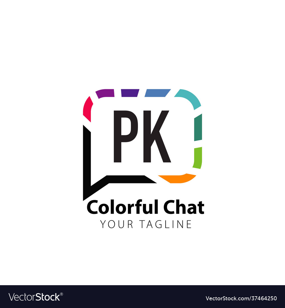 Initial letter pk colorful chat creative logo