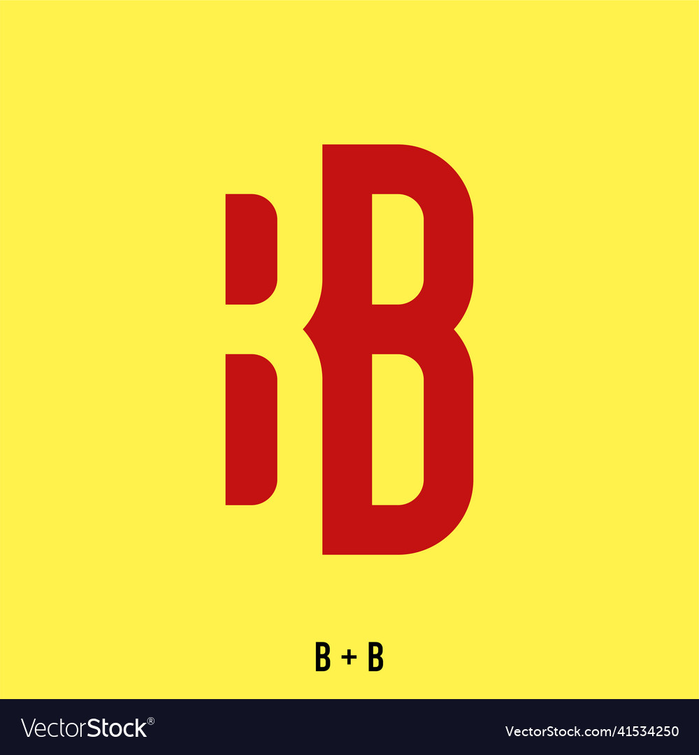 Letter b and b initials concept Royalty Free Vector Image