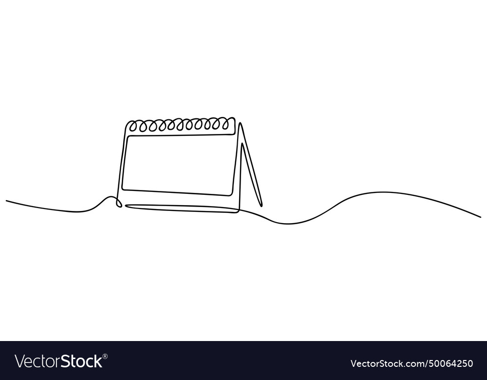 Loose-leaf calendar continuous line drawing