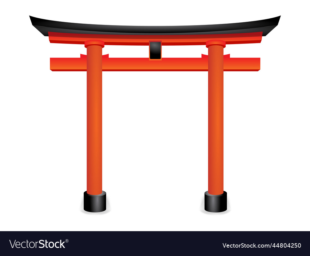 Realistic japanese gate isolated on white Vector Image