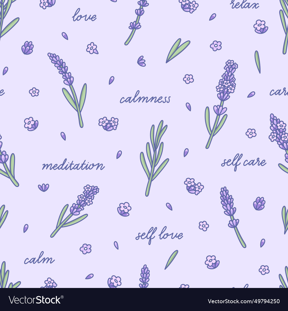 Seamless pattern with lavender flowers