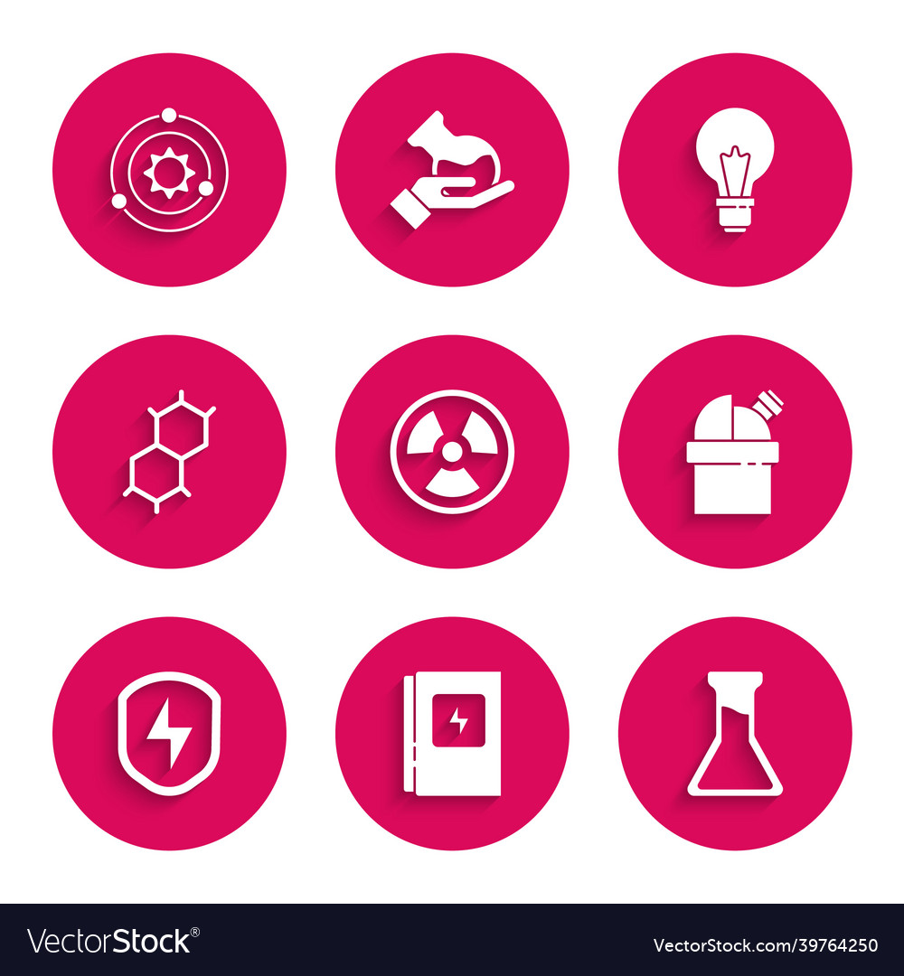 Set radioactive electrical panel test tube Vector Image