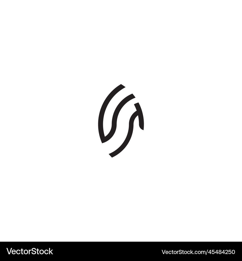 Vt leaf shape line initial concept with high Vector Image