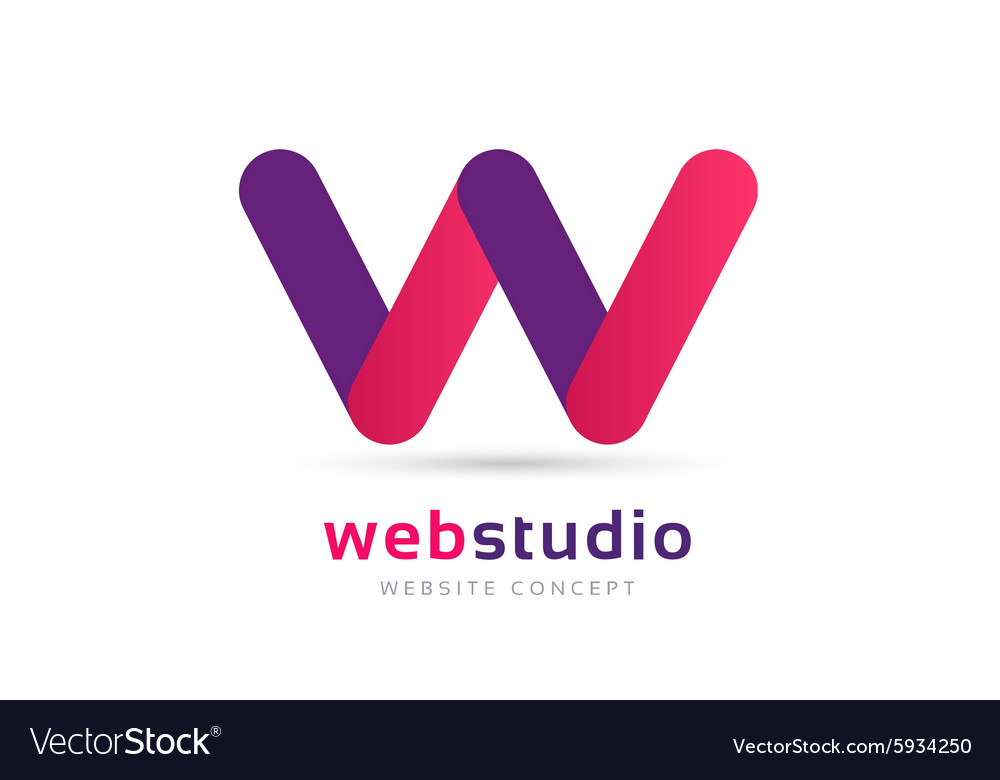 W letter logo icon template