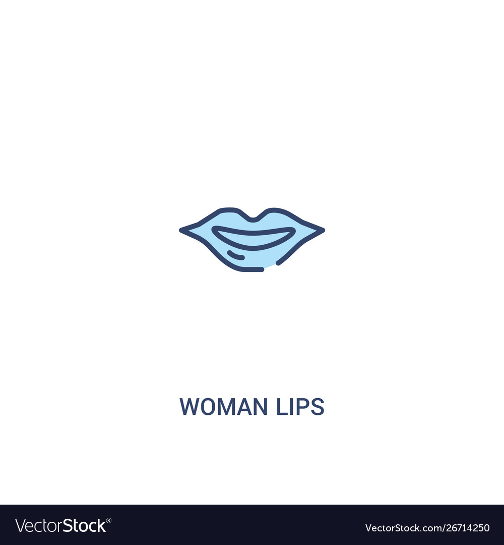 Woman lips concept 2 colored icon simple line