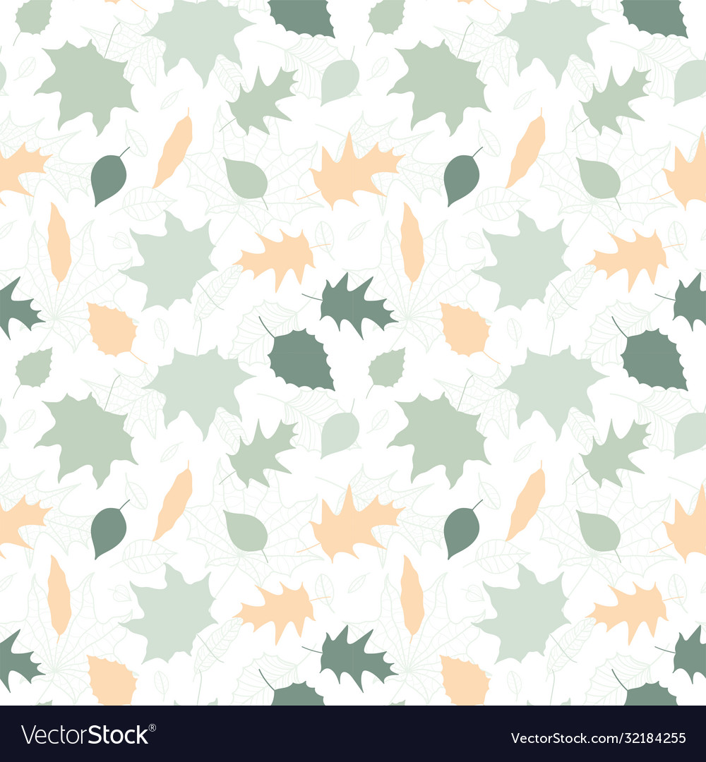 Beautiful falling leaves seamless pattern hand