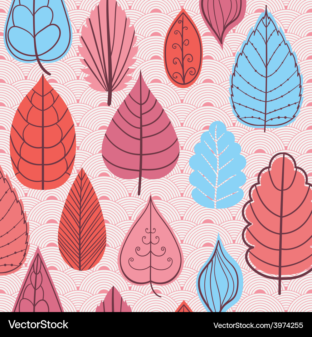 Colored pattern on leaves theme autumn pattern Vector Image
