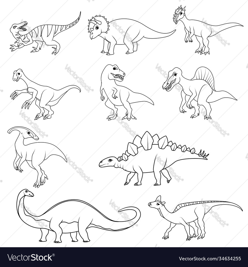 Drawings To Paint & Colour Dinosaur - Print Design 042