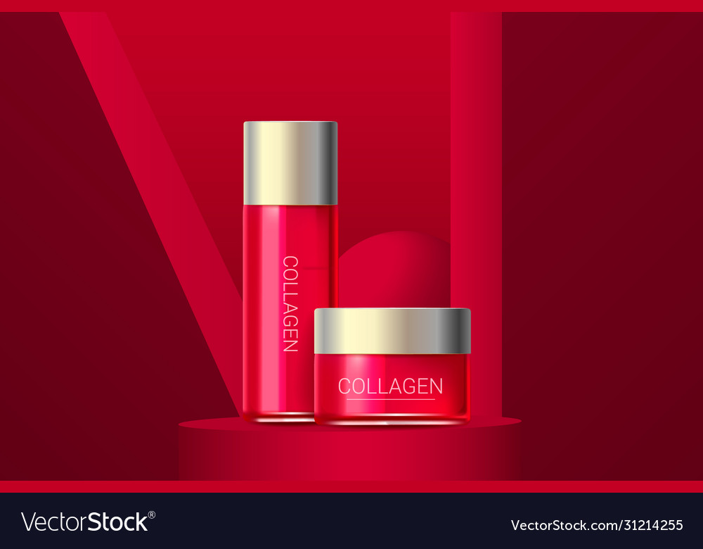 Cosmetic face serum and cream boxes Royalty Free Vector