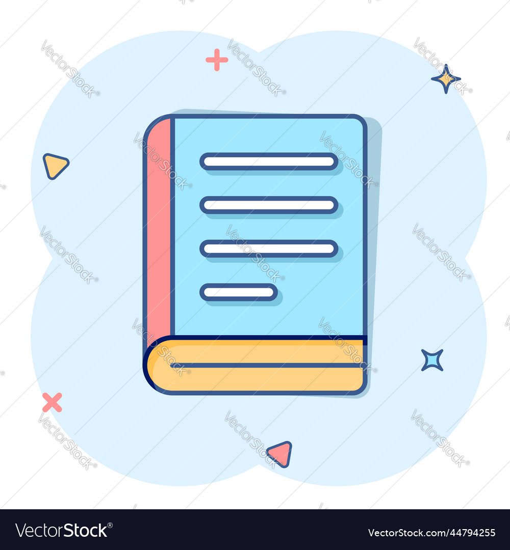 Document book icon in comic style paper sheet