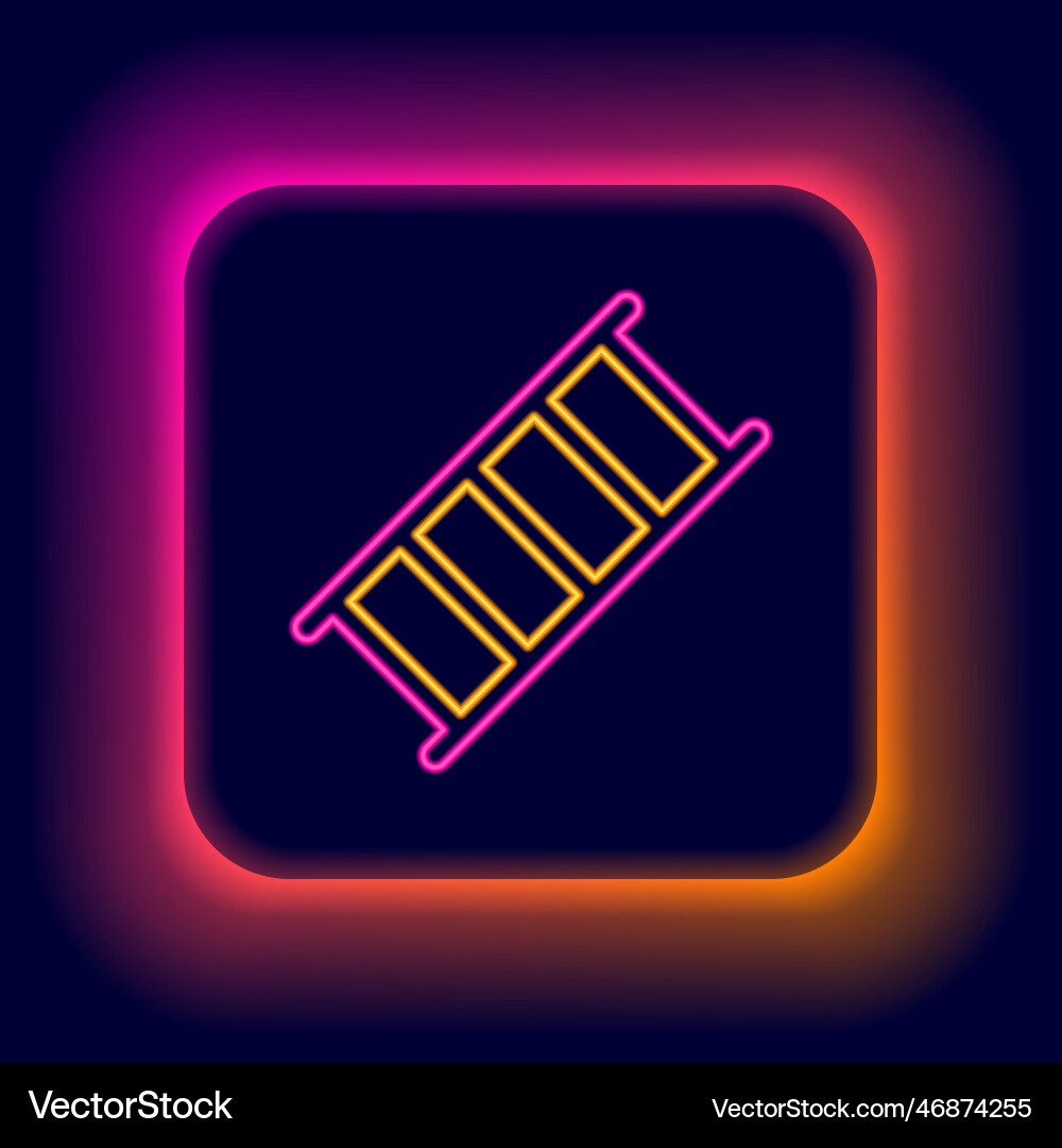 Glowing neon line fire escape icon isolated Vector Image