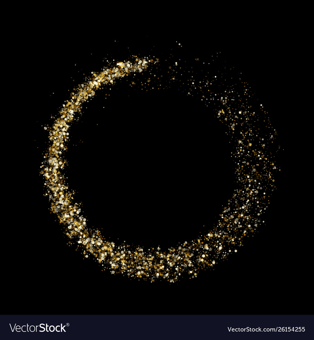 Golden glitter particles sparkling circle twirl Vector Image