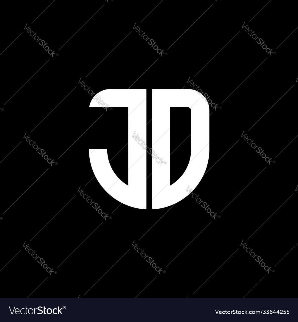 Jd Logo Monogram With Circular Shape Shield Vector Image