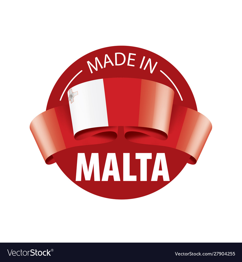 Malta Flagge auf einem weißen