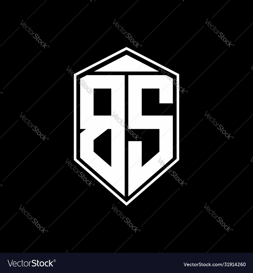 Bs logo monogram with emblem shape combination Vector Image