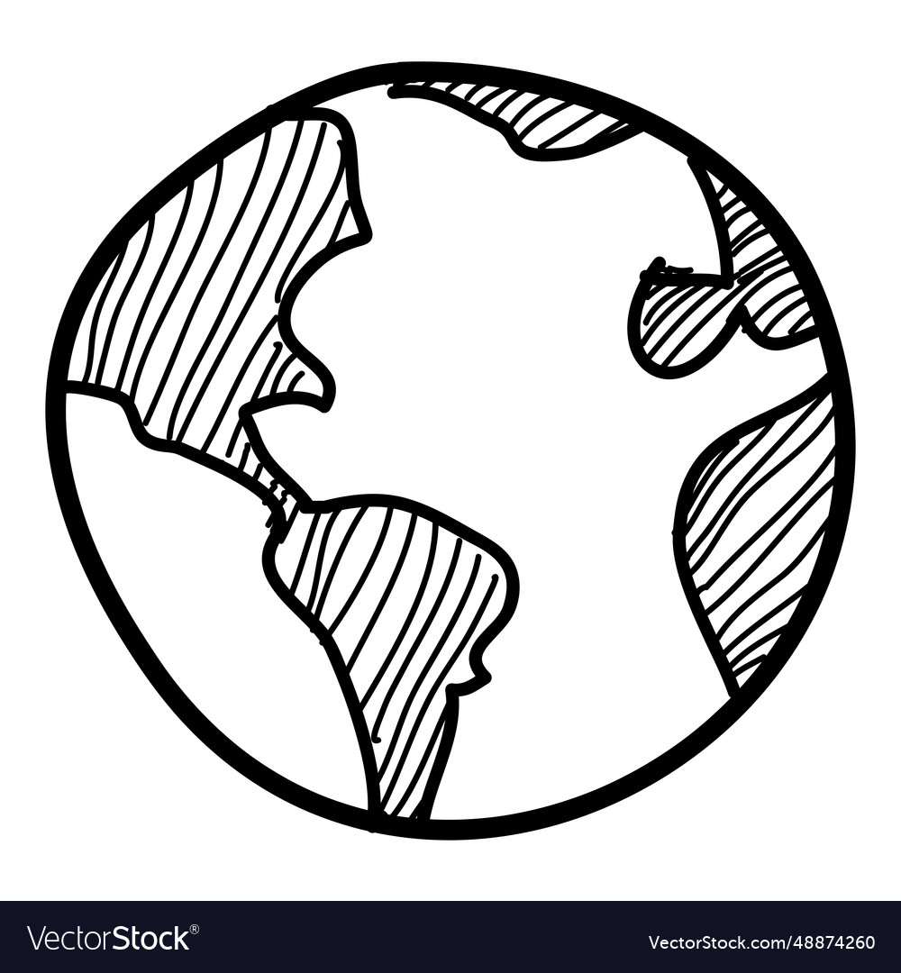 Hand drawn globe icon