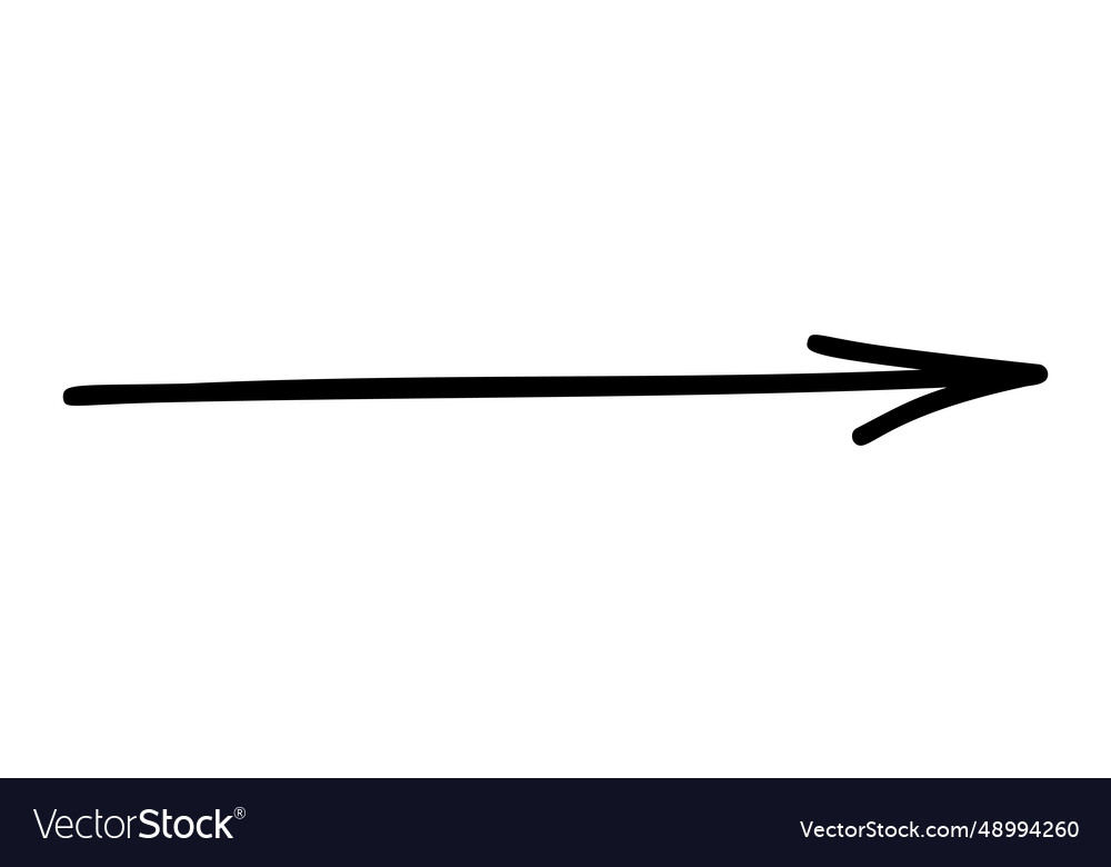 Long arrow thin line icon hand drawn black Vector Image