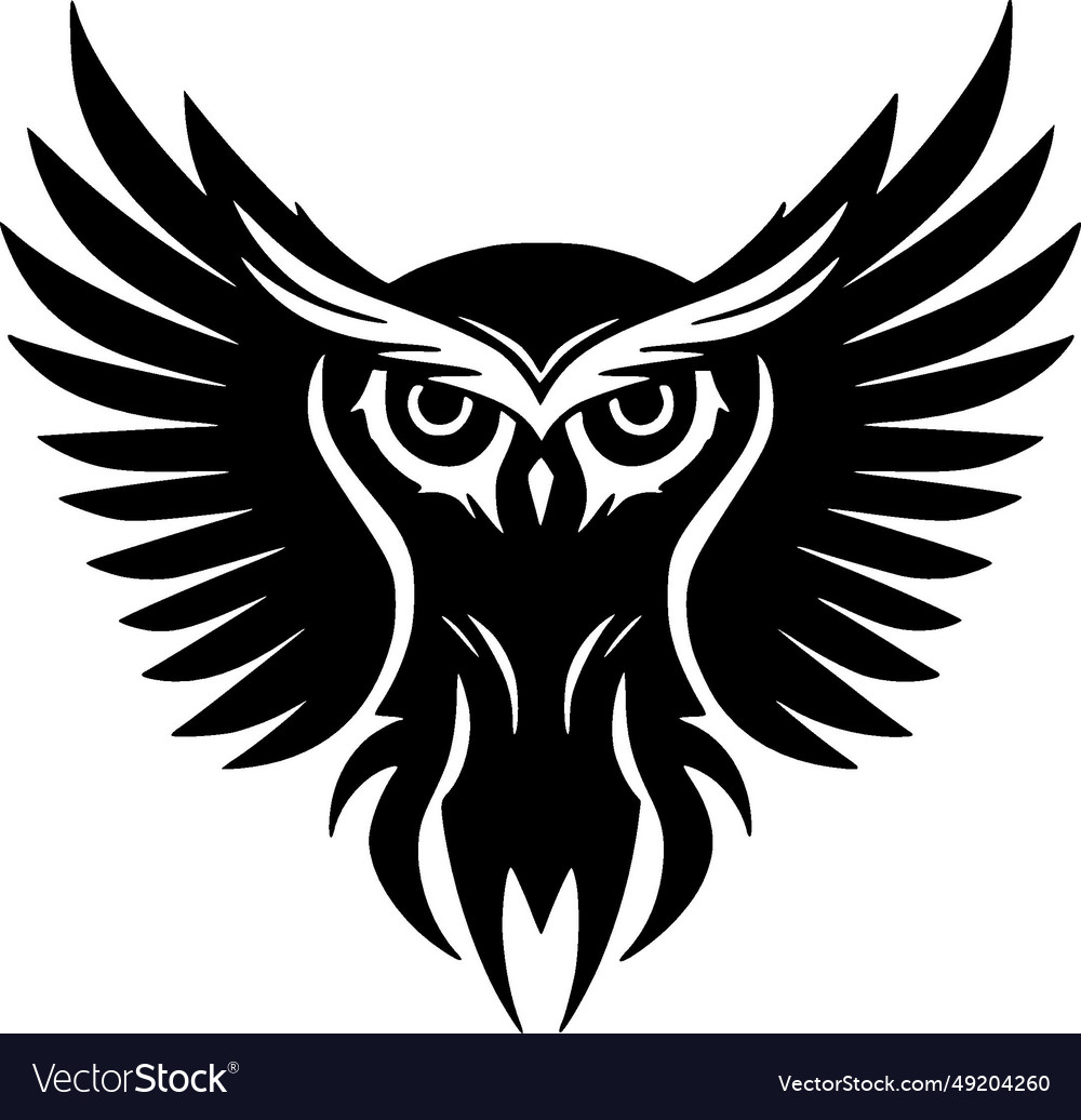 Owl - black and white isolated icon