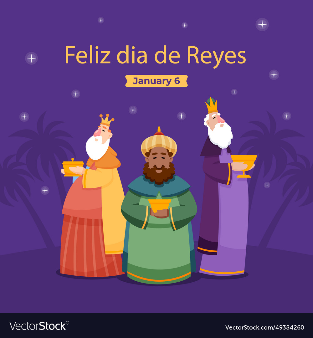 Reyes magos isolated on white background