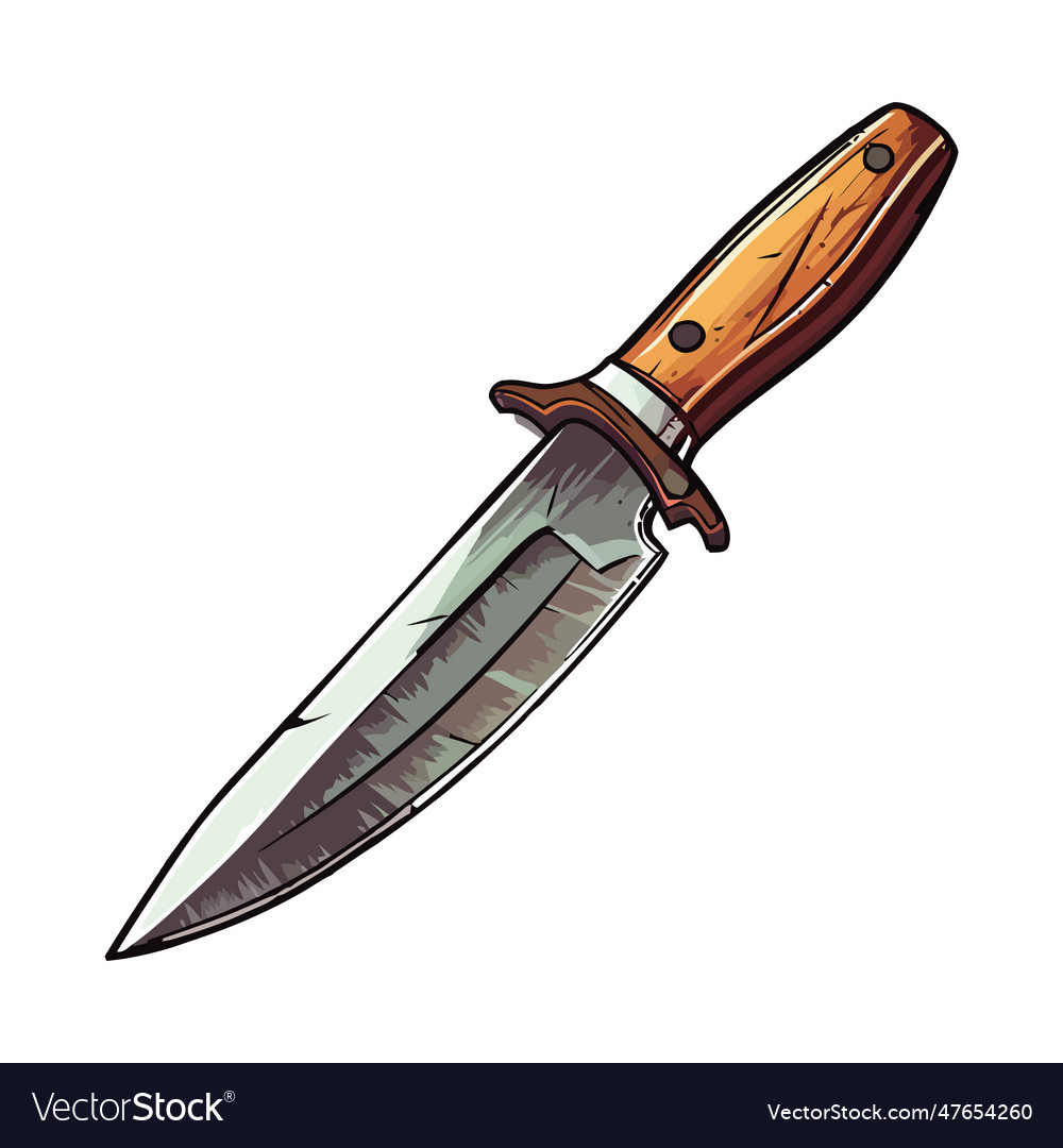 Sharp steel blade antique knife Royalty Free Vector Image