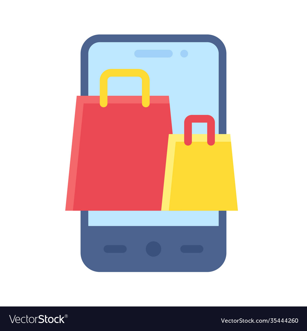 Shopping app icon mobile application Royalty Free Vector