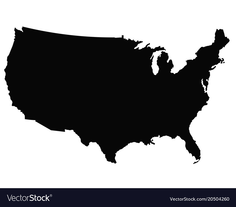 Usa Map Outline Vector Usa map outline Royalty Free Vector Image   VectorStock