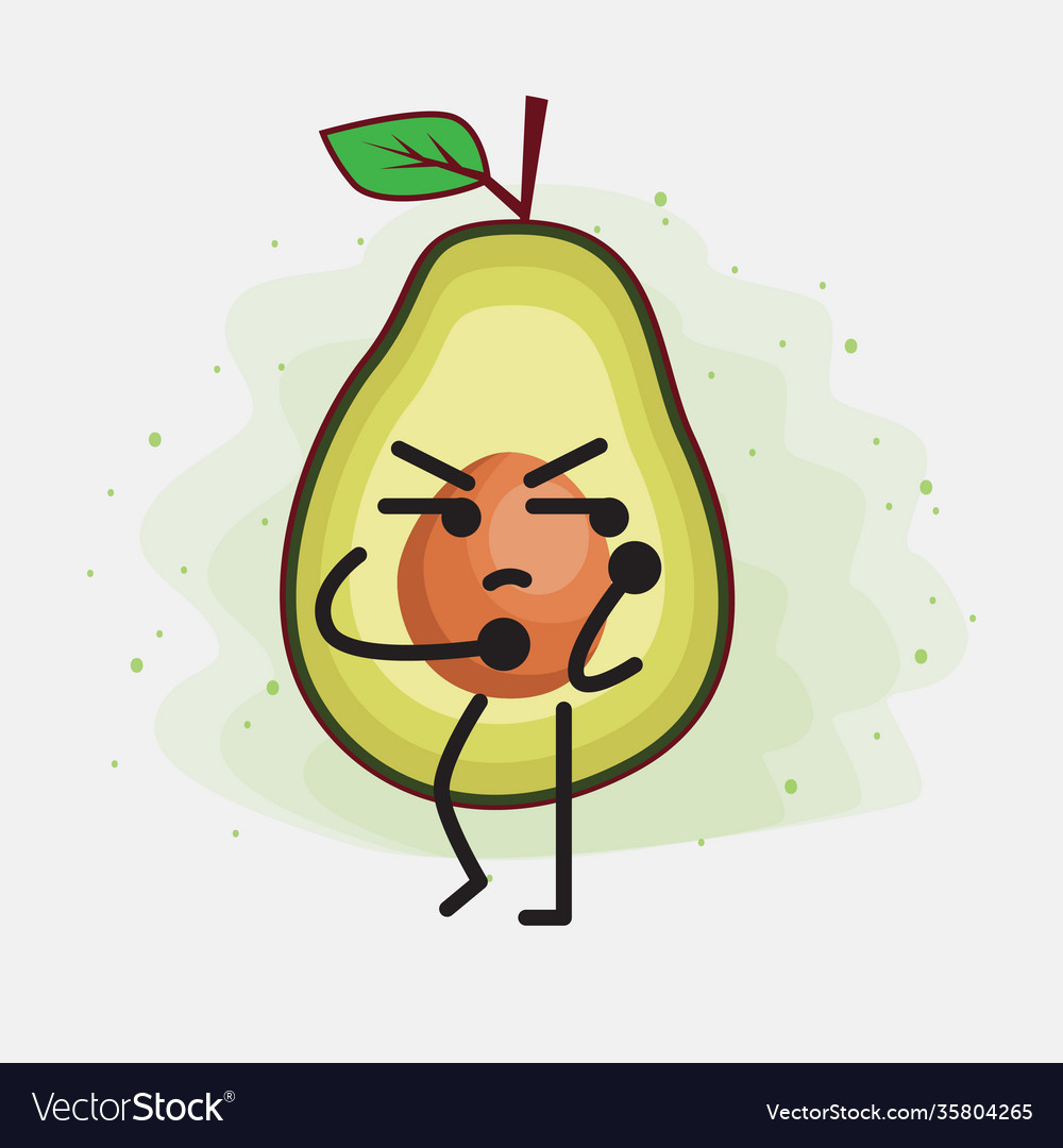 Avocado cute character Royalty Free Vector Image