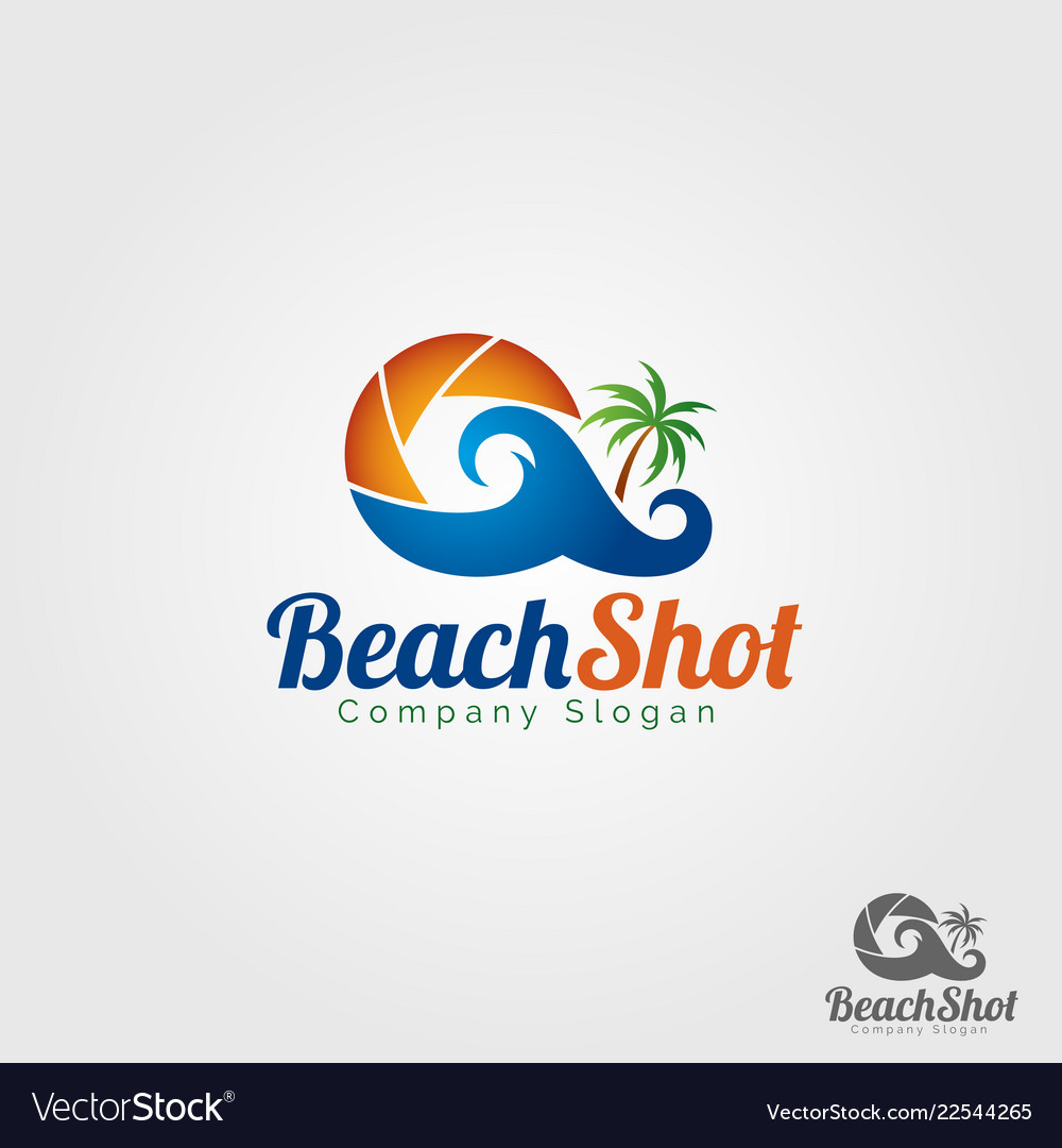 Beach shot logo template