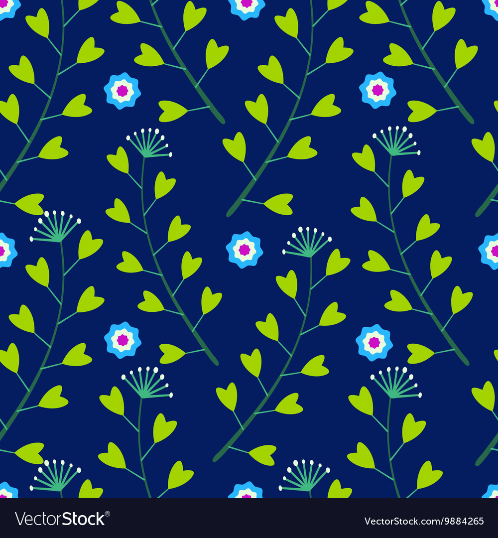 Blue pattern with lowers and grass