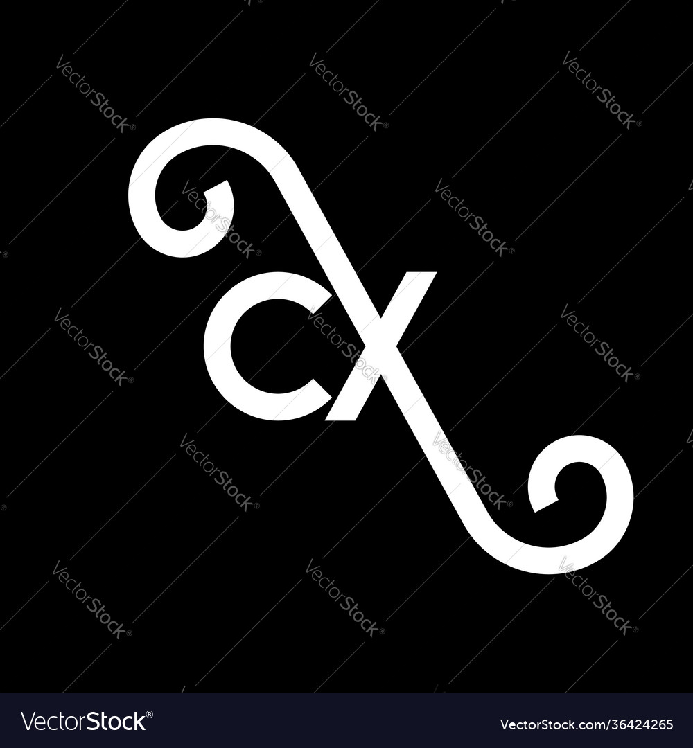 Cx letter logo design on black background