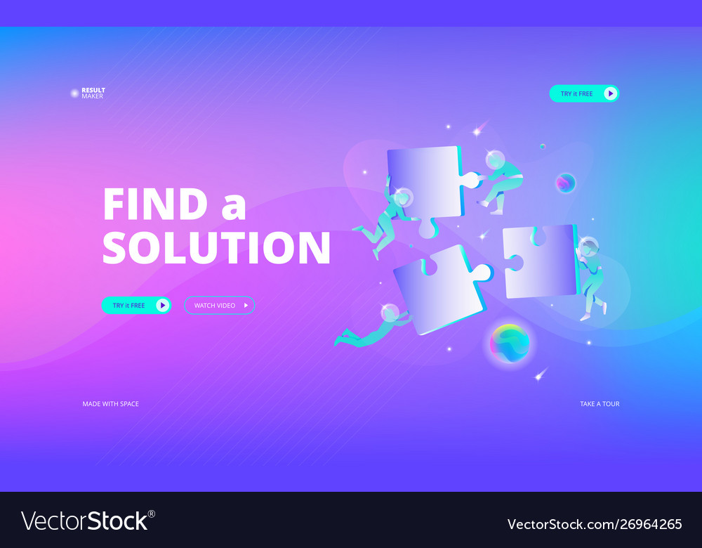 Find A Solution Web Banner Royalty Free Vector Image