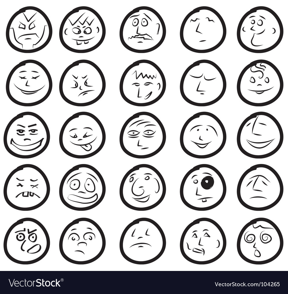 Funny hand drawn unique smiles Royalty Free Vector Image