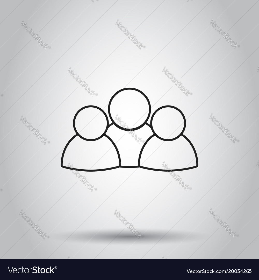 Group of people icon in line style on isolated Vector Image