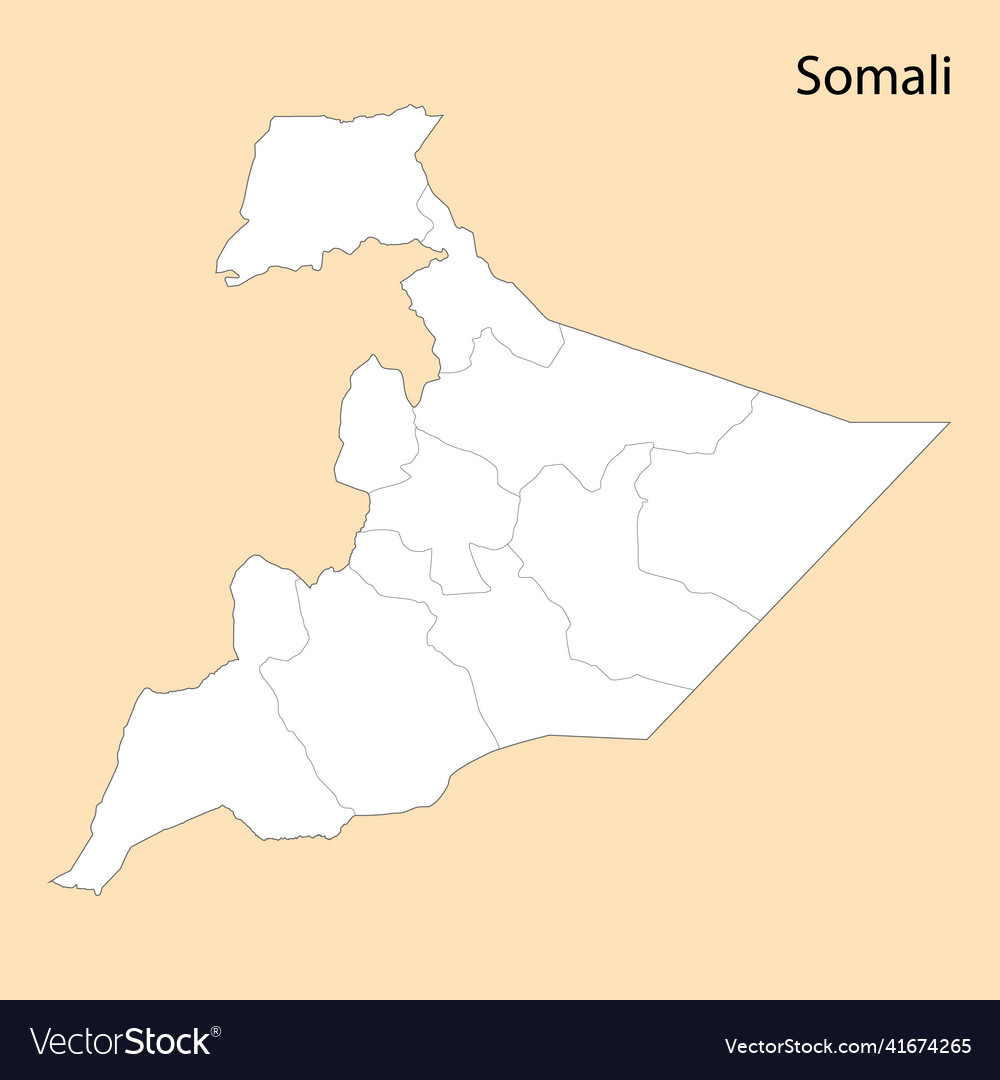 High quality map of somali is a region ethiopia Vector Image