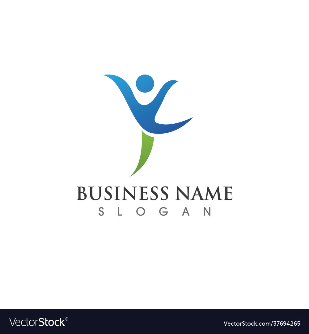 Human character logo sign Royalty Free Vector Image