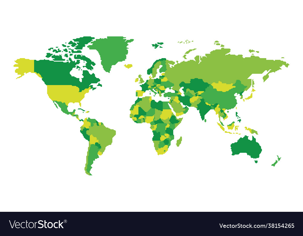 Simplified Smooth Border World Map Royalty Free Vector Image