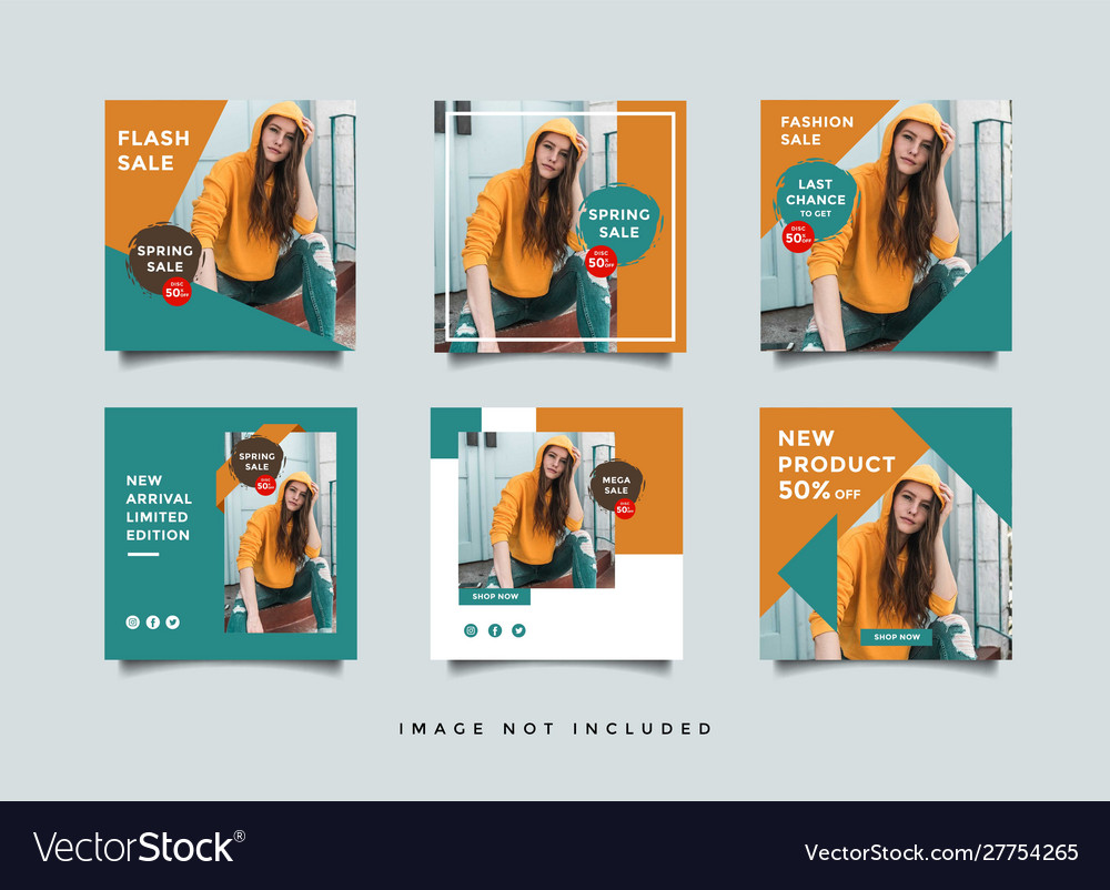 Social media post design template Royalty Free Vector Image