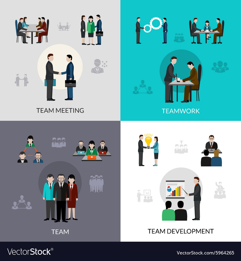 Teamwork icons set Royalty Free Vector Image - VectorStock