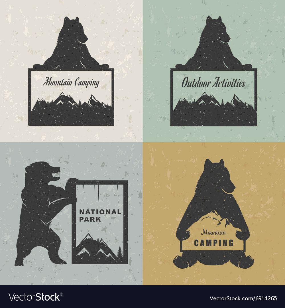 Vintage of bear Royalty Free Vector Image - VectorStock