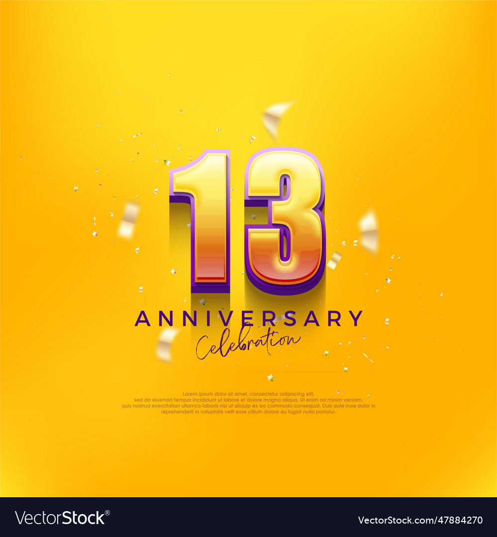 13th anniversary celebration design premium