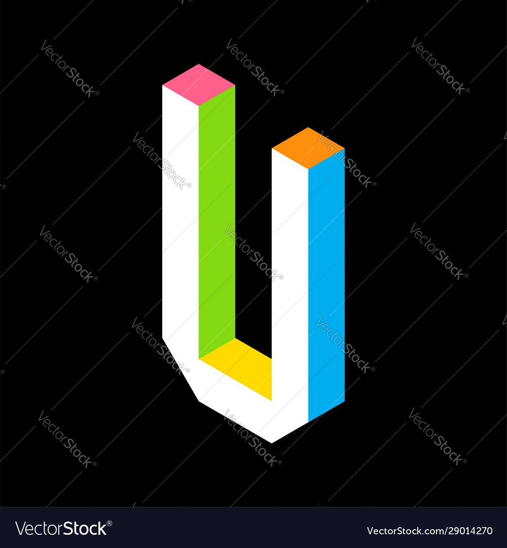 3d colorful letter u logo icon design template Vector Image