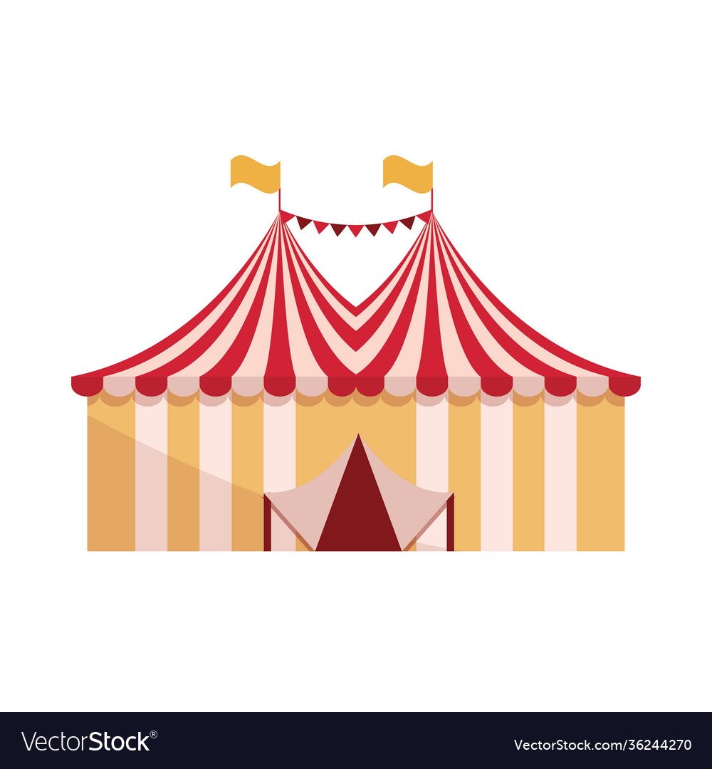 Amusement park carnival circus tents flat design Vector Image